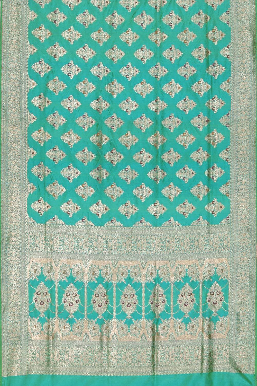 Image of Banarasi Katan Silk Sea Green Saree